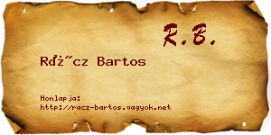 Rácz Bartos névjegykártya