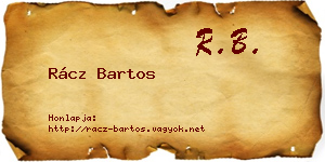 Rácz Bartos névjegykártya